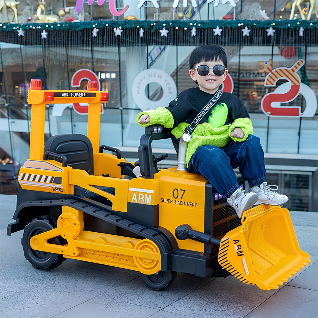 11CART Premium Kids Ride-On JCB Bulldozer – Electric Construction Vehicle