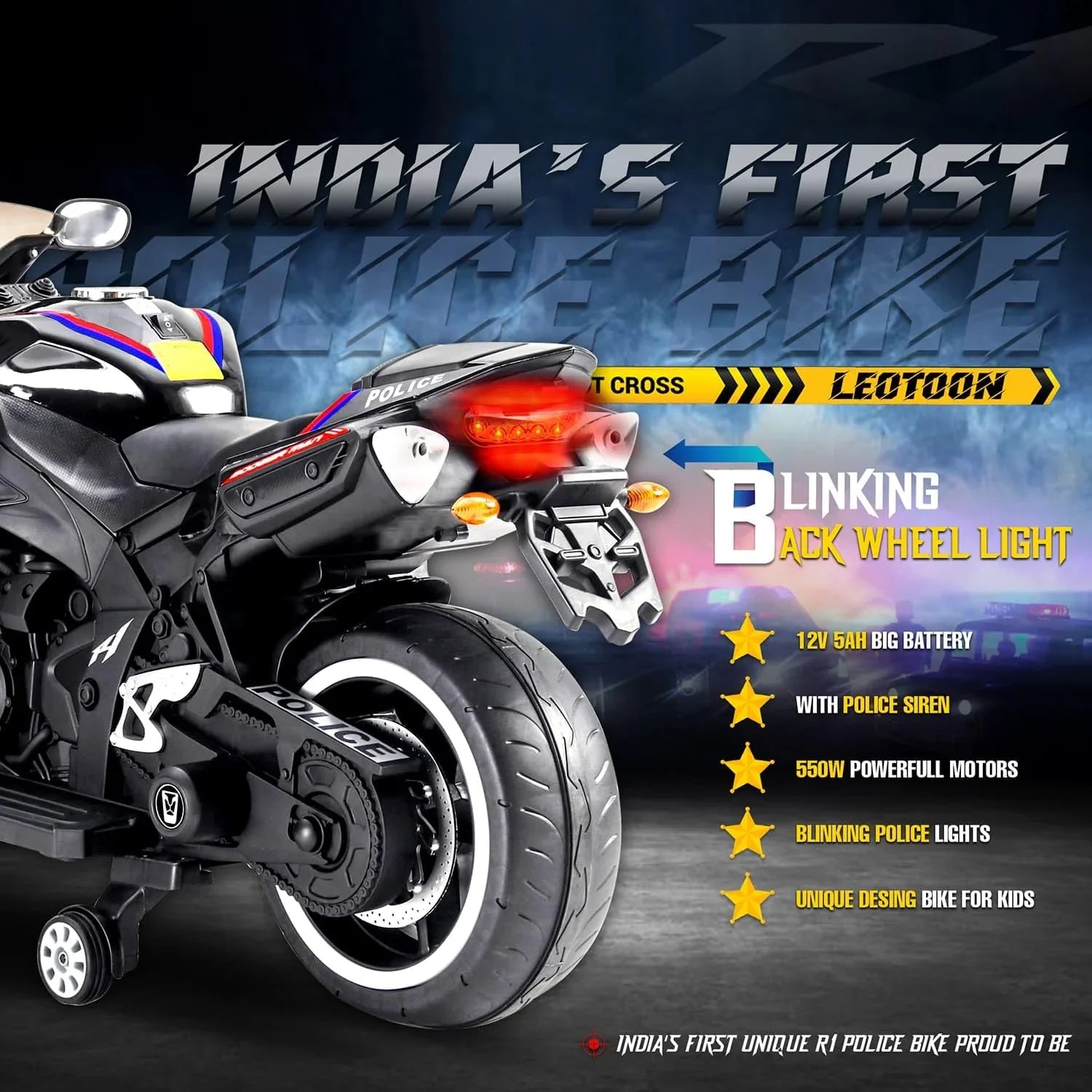 Yamaha R1 12V Battery Operated Motor Bike for Kids | Rechargeable Battery