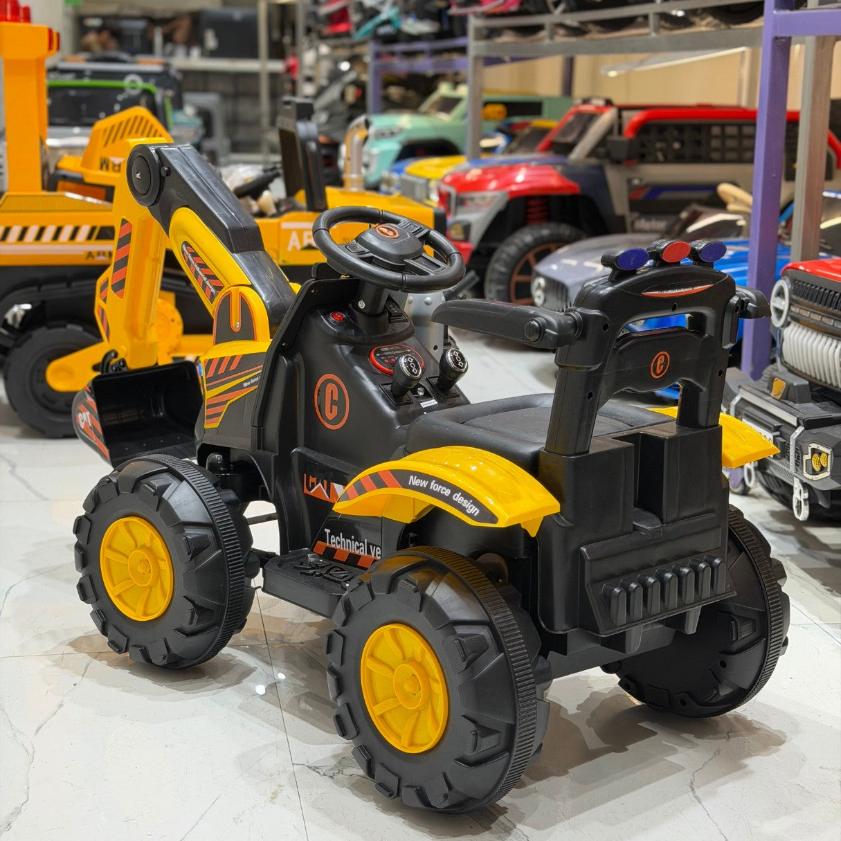 11CART Kids Ride-On JCB Excavator | 12V Battery-Powered Excavator Toy