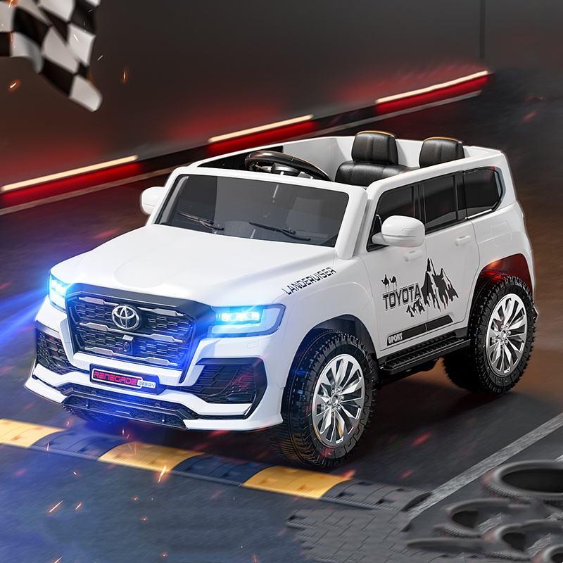 White toy car with Toyota branding on a racing track background