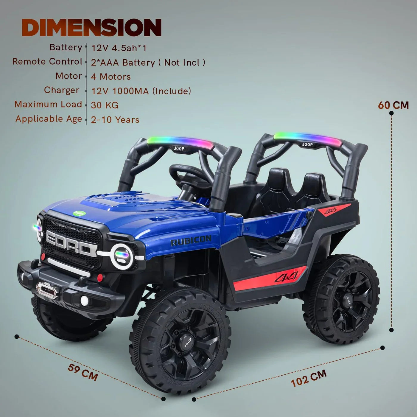 Kids Jeep 4*4 Wheel Drive | Remote & Parent Control