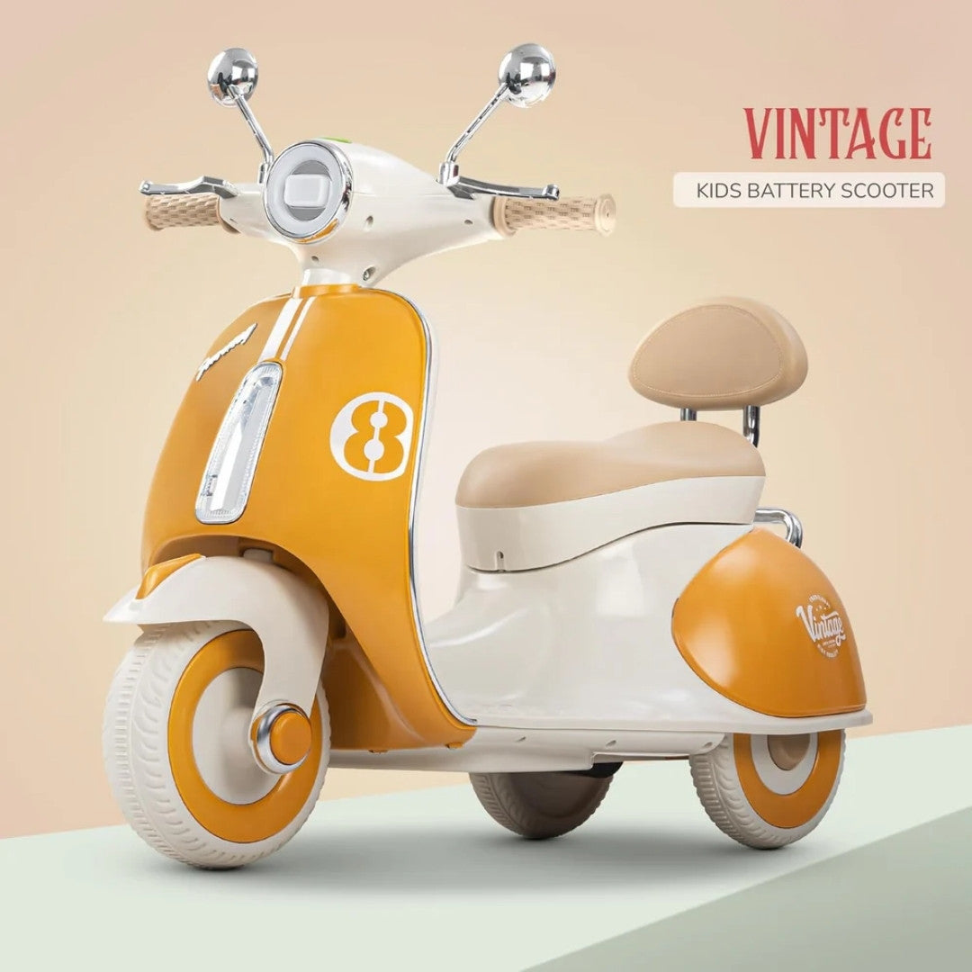 11CART Vintage Vespa Rechargeable Kids Scooty with Lights