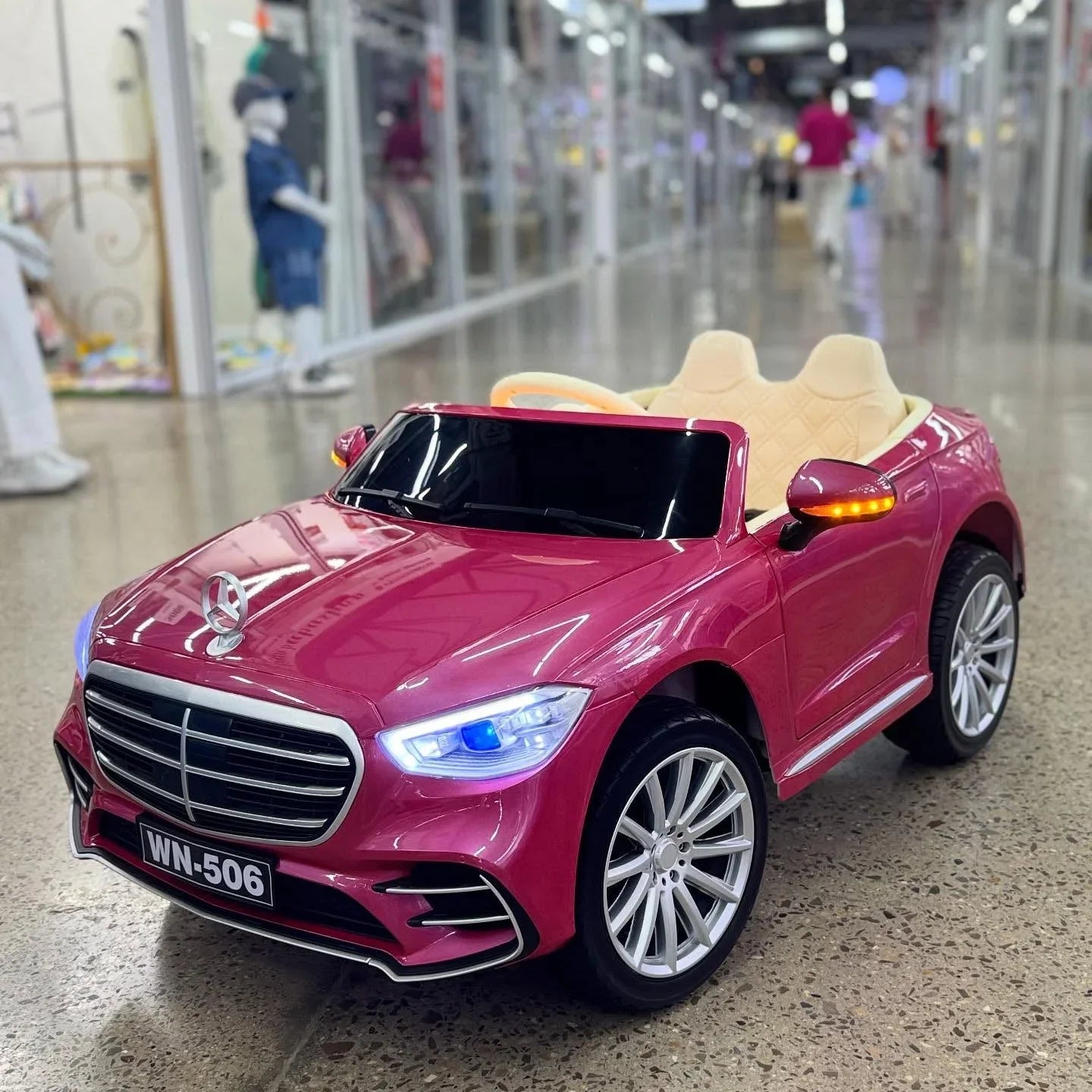 Mercedez Luxury 2-Seater Kids Electric Ride-On Car with Leather Seats & EVA Wheels