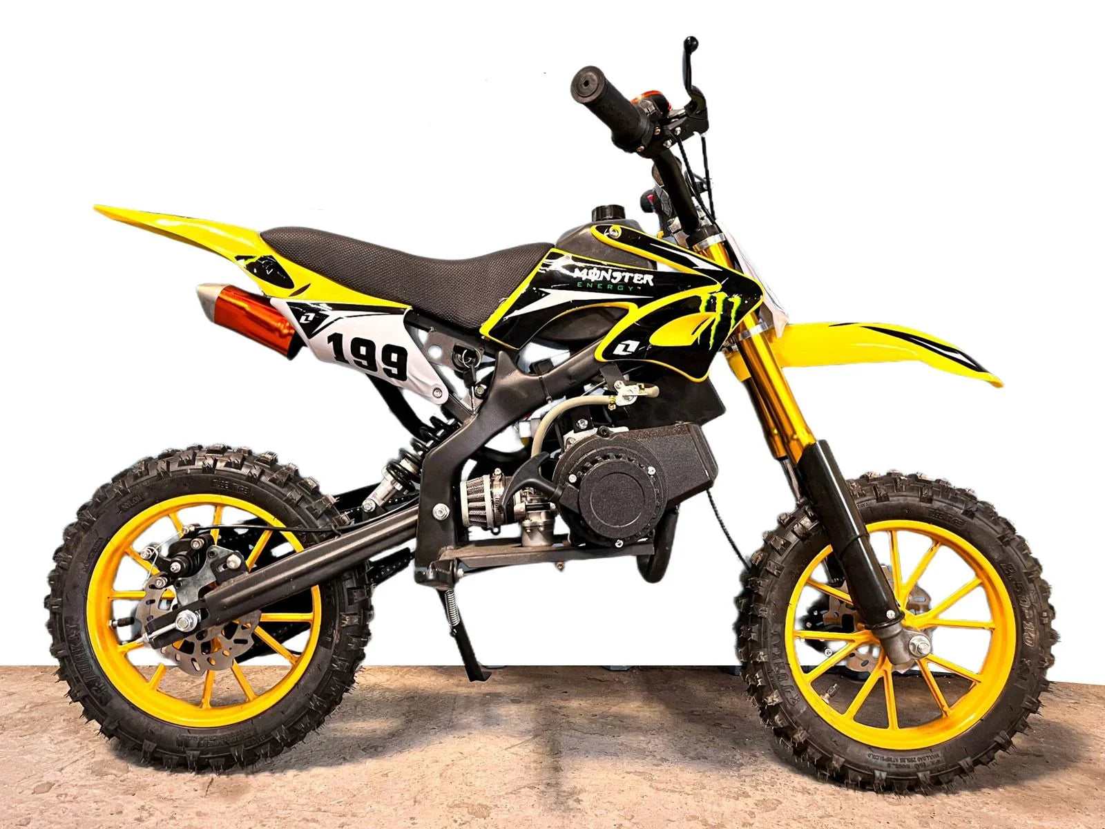 49 CC Kids Petrol Dirt Bike Pocket bike Kids Sport Bike PETROL Yellow