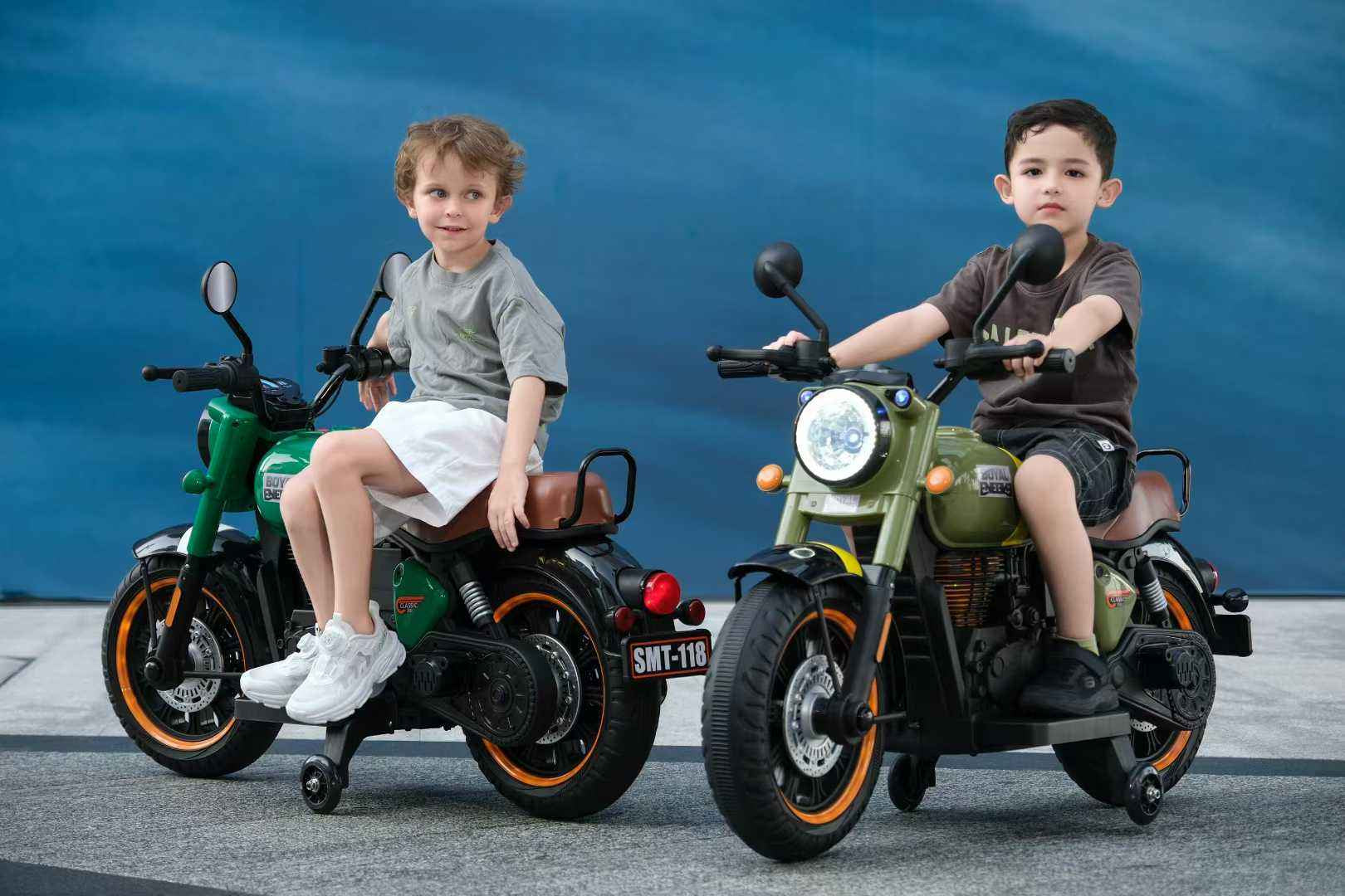 11CART Royal Enfield–Style Bullet Kids Electric Ride-On Bike