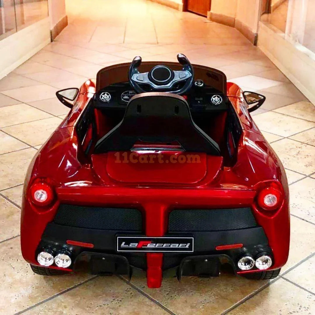 12V Ferrari Electric Ride on Car with Remote, Safety belt and LED lights for Kids - 11Cart