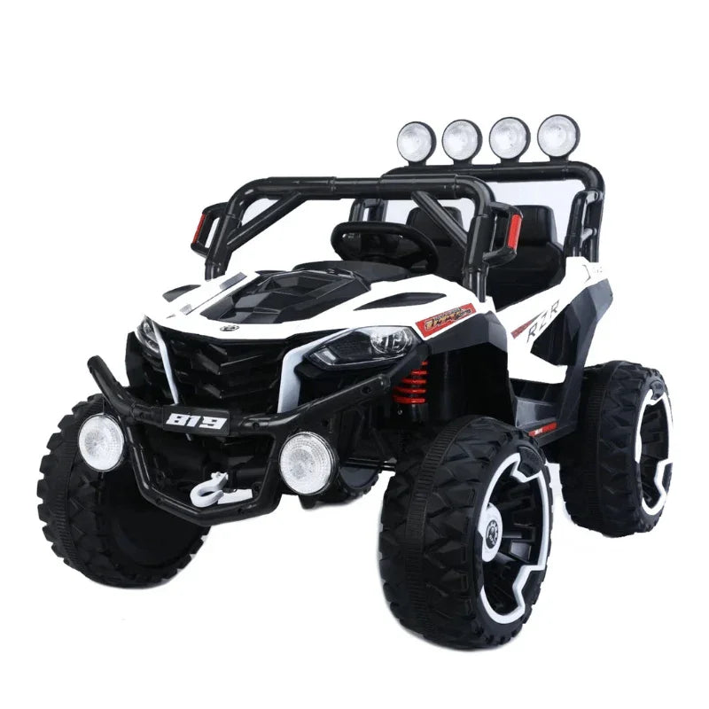 4x4 12v 4-Wheel Drive Ride-on Off-Road Jeep Car | Back wheel suspension | Footer Padel press & Remote Control - 11Cart