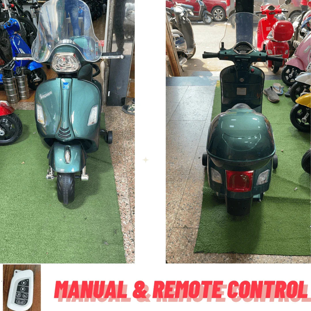 12V Metallic Paint Vespa Scooter for Kids | Battery Operated - 11Cart