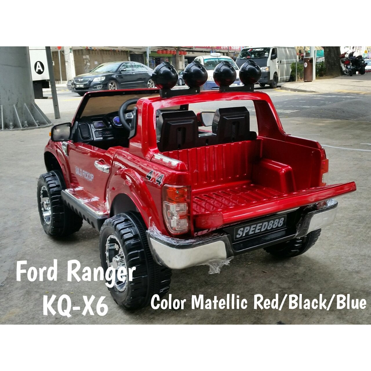 4x4 12V Pick-Up Ford Ranger Wildtrak Electric Car for Kids - 11Cart