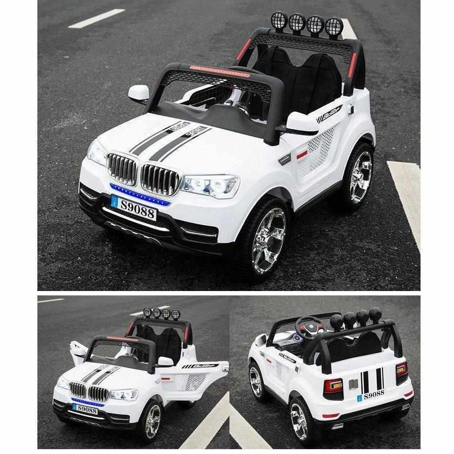 Ride on Rechargeable BMW S9088 Electric Car with Rubber Tyre for Childrens - White - 11Cart