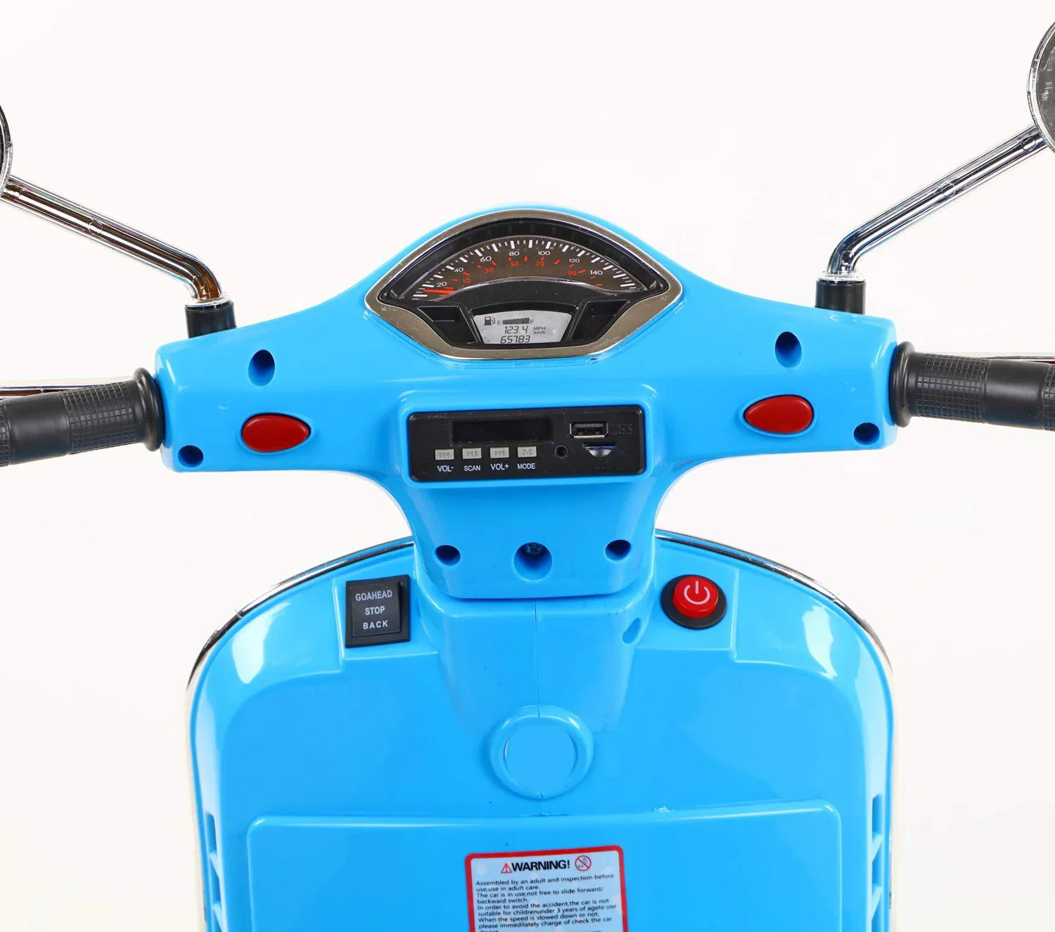 Vespa Rechargeable Battery Operated Scooter Blue
