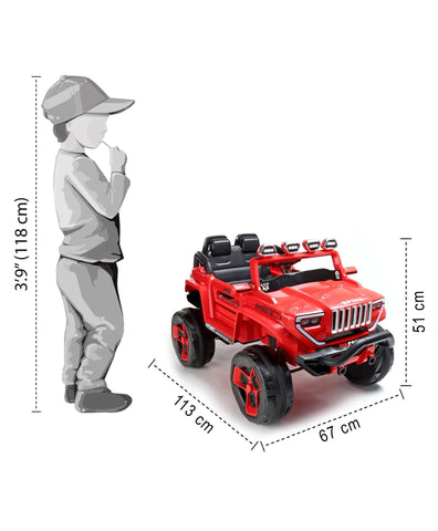 Jumbo-sized 12v 4 Wheel Drive Kids Electric Bugatti Jeep | Single Button start and 2 Point safety harness - 11Cart