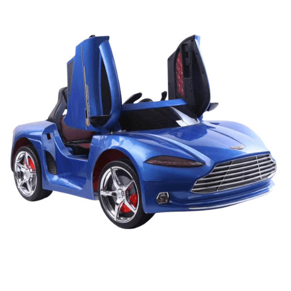 Battery Powered Aston Martin Blue Ride on Car for Kids Support