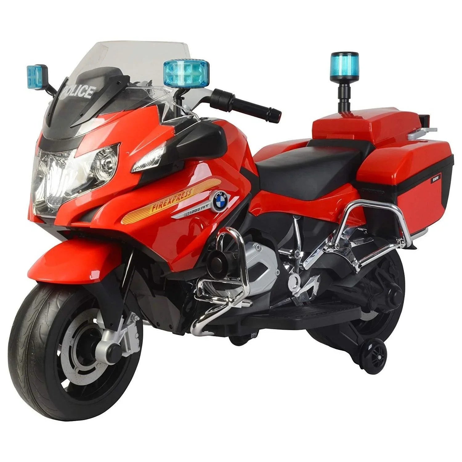 BMW R 1200 RT Police Motorcycle Red & Black Bike for Kids | Easy to Ride - 11Cart