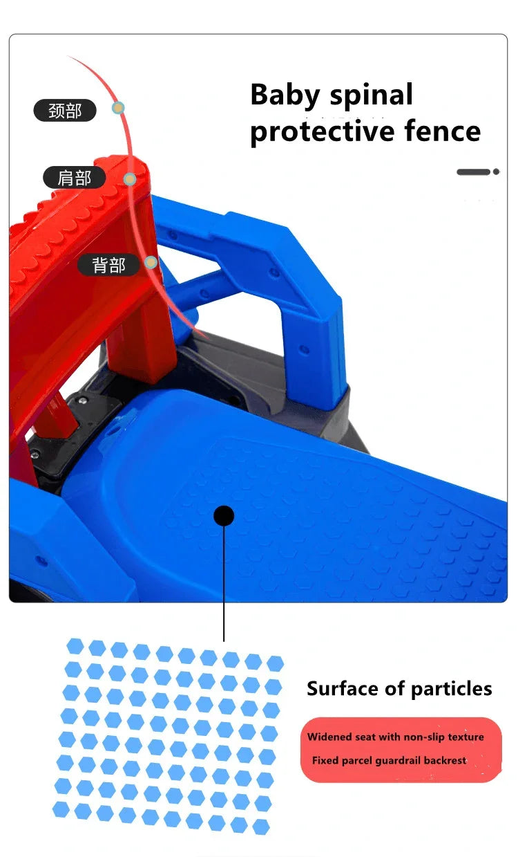 Battery-powered toy excavator for children, offering a safe and exciting ride