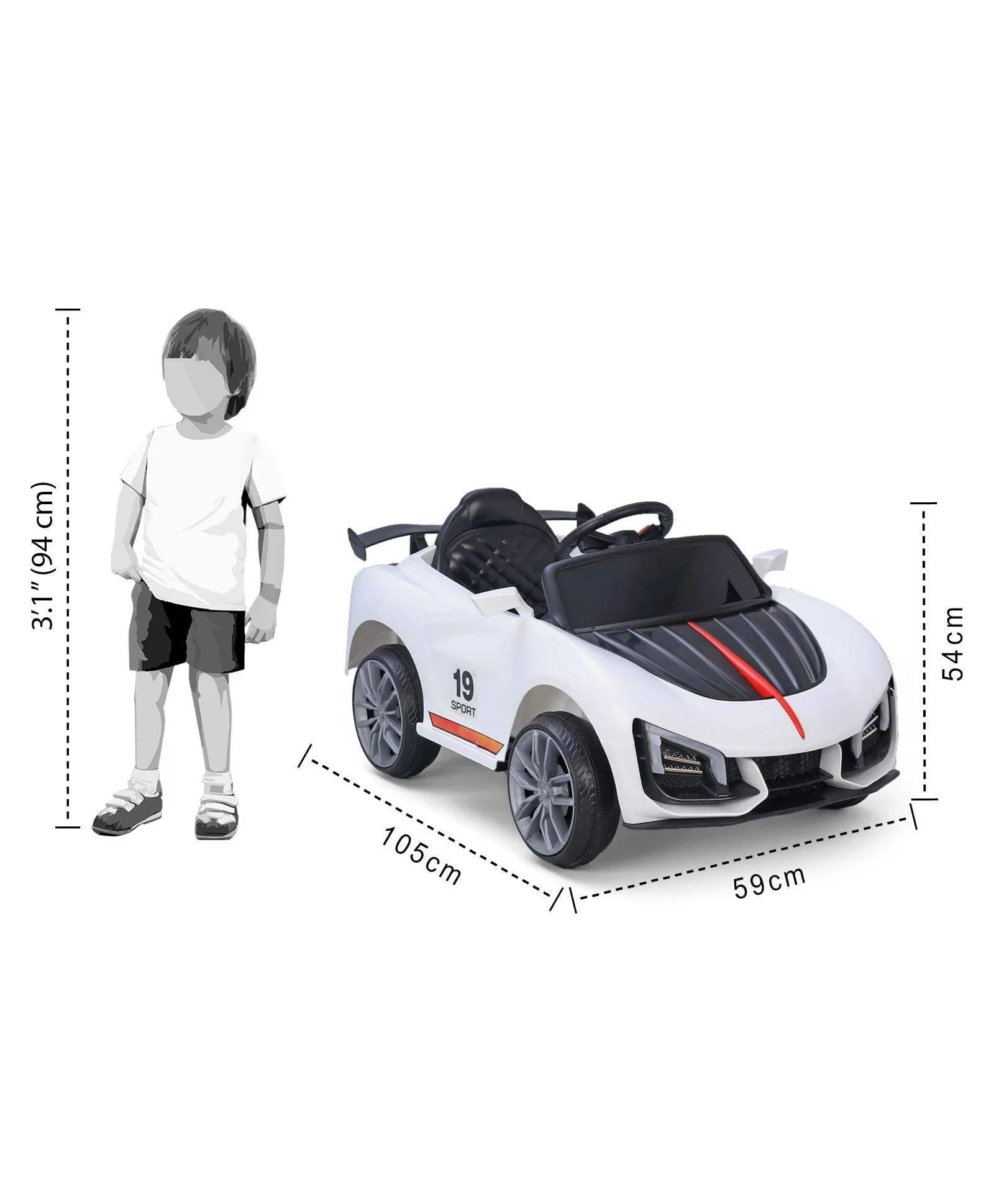 1189 Battery Operated Smooth Ride on Toy Car for Kids with Backrest and Remote - 11Cart
