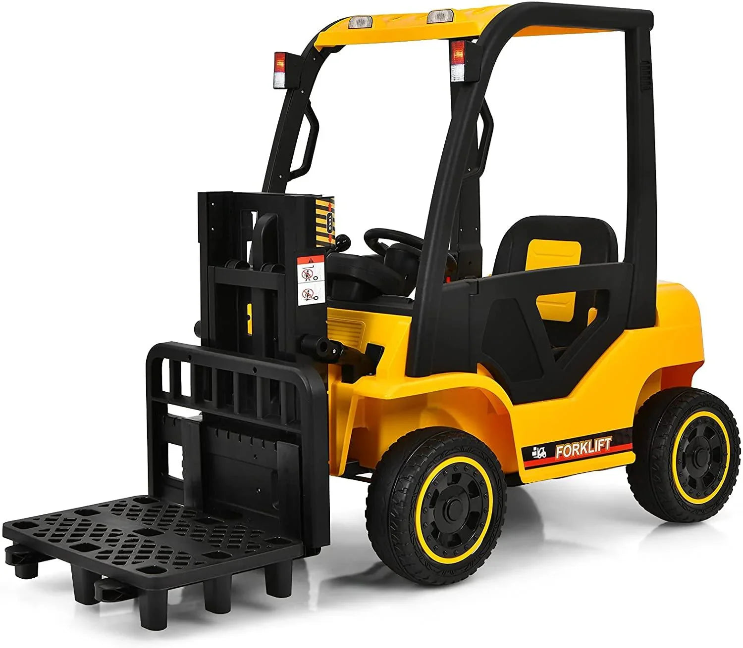 Kids Ride-On Forklift, Remote Control Forklift Openable Door & Storage Trunk - 11Cart