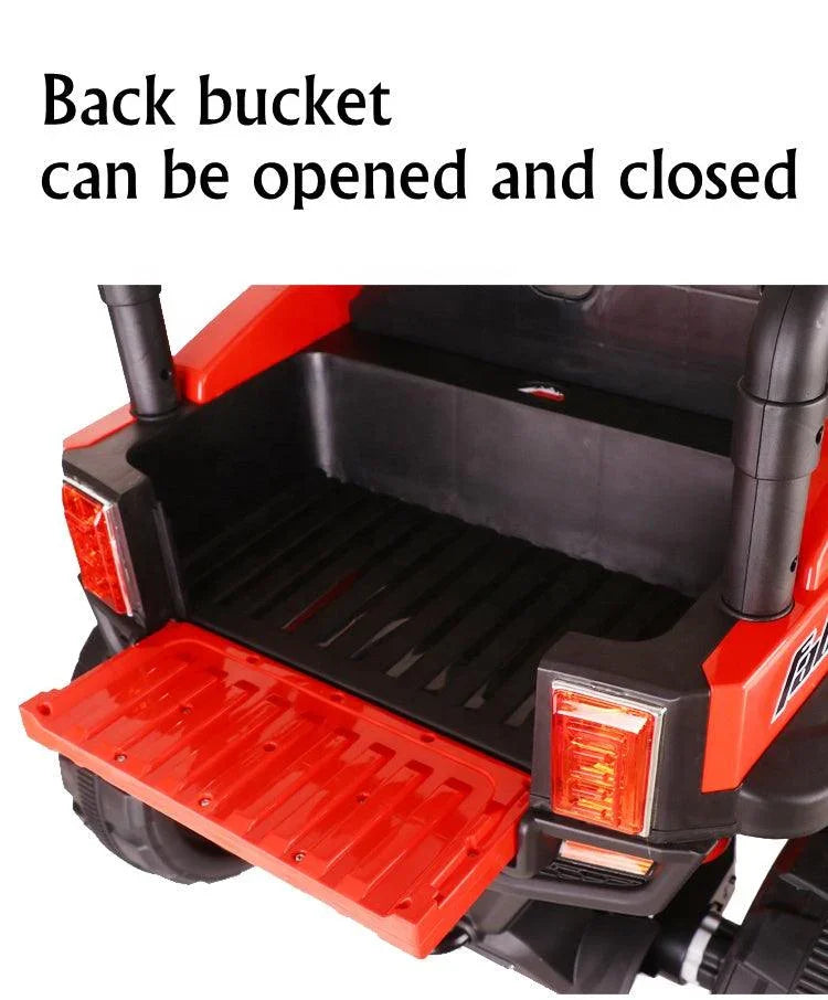 All-terrain Off-road 4X4 Red Electric Mercedes Truck for Kids with Portable Charging - 11Cart