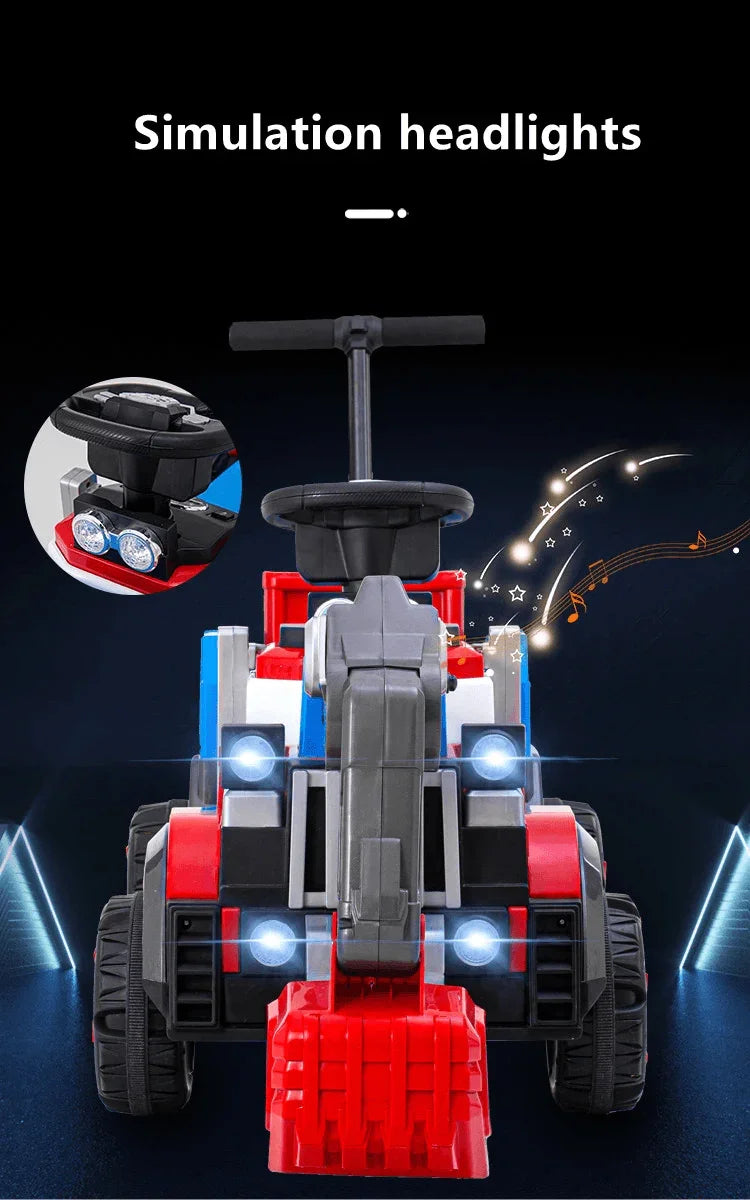 Kids ride-on excavator with digging action and sturdy build for endless playtime fun