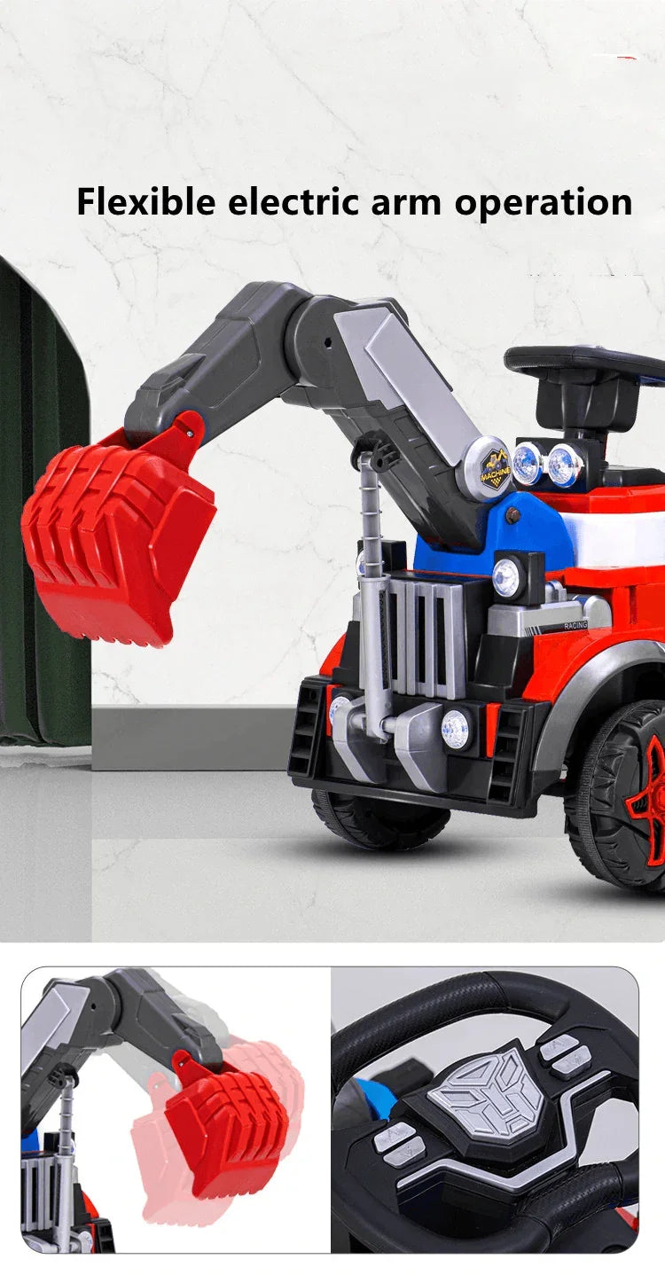 Kids’ toy excavator with easy controls, designed for playtime fun and construction themes