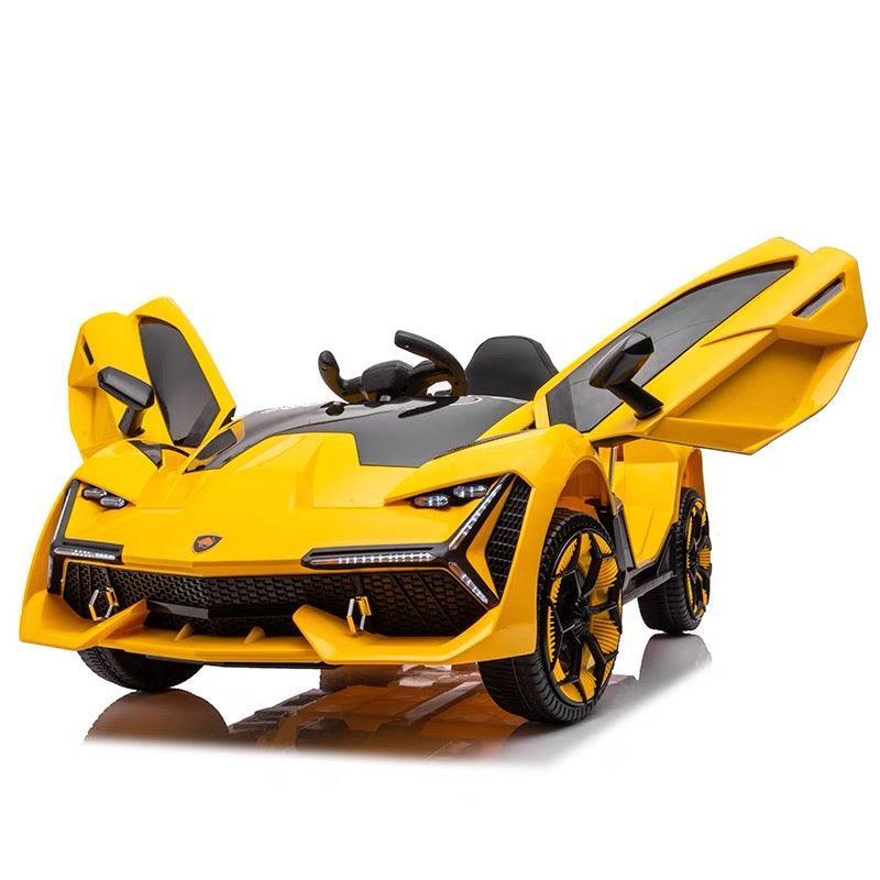12v Luxurious Yellow Lamborghini Racing Electric Car for Kids - 11Cart