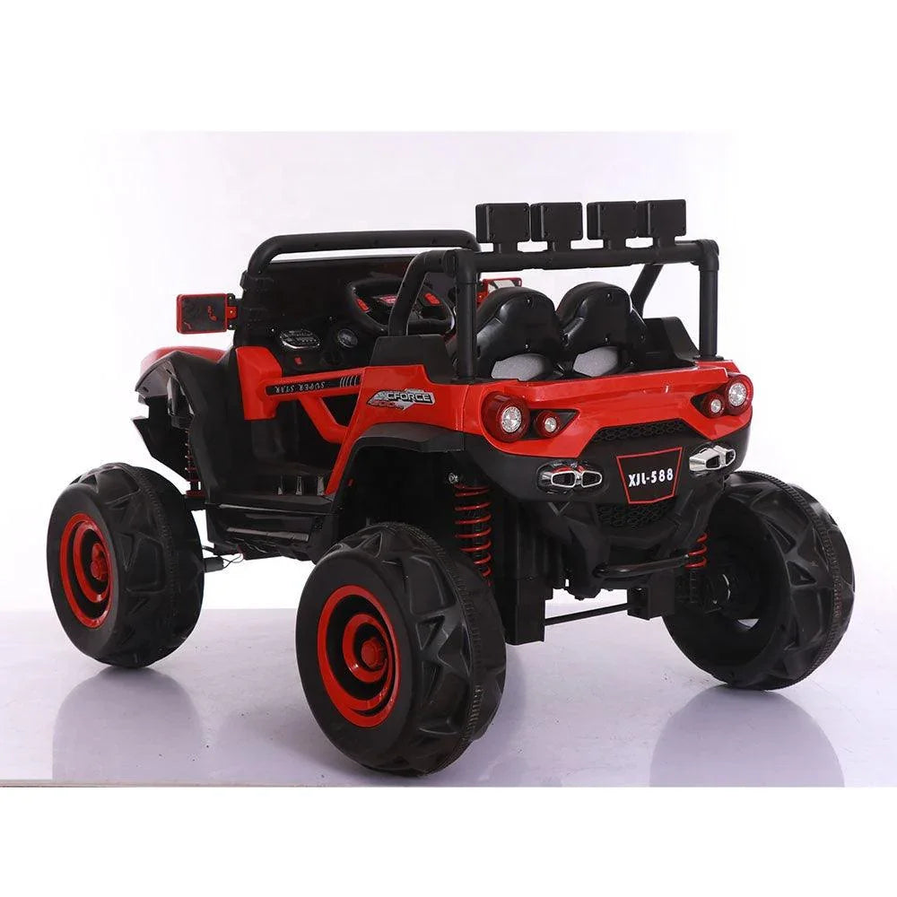 Off-road 12 V Battery Operated 4x4 Red Kids Jeep | Self & remote driving - 11Cart