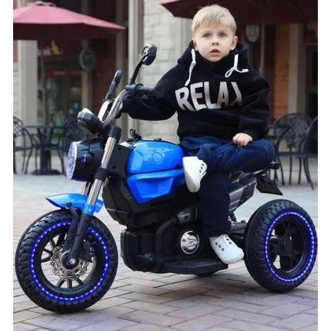 12V Blue Electric 3 Wheels Motorcycle for Toddlers & Kids - 11Cart