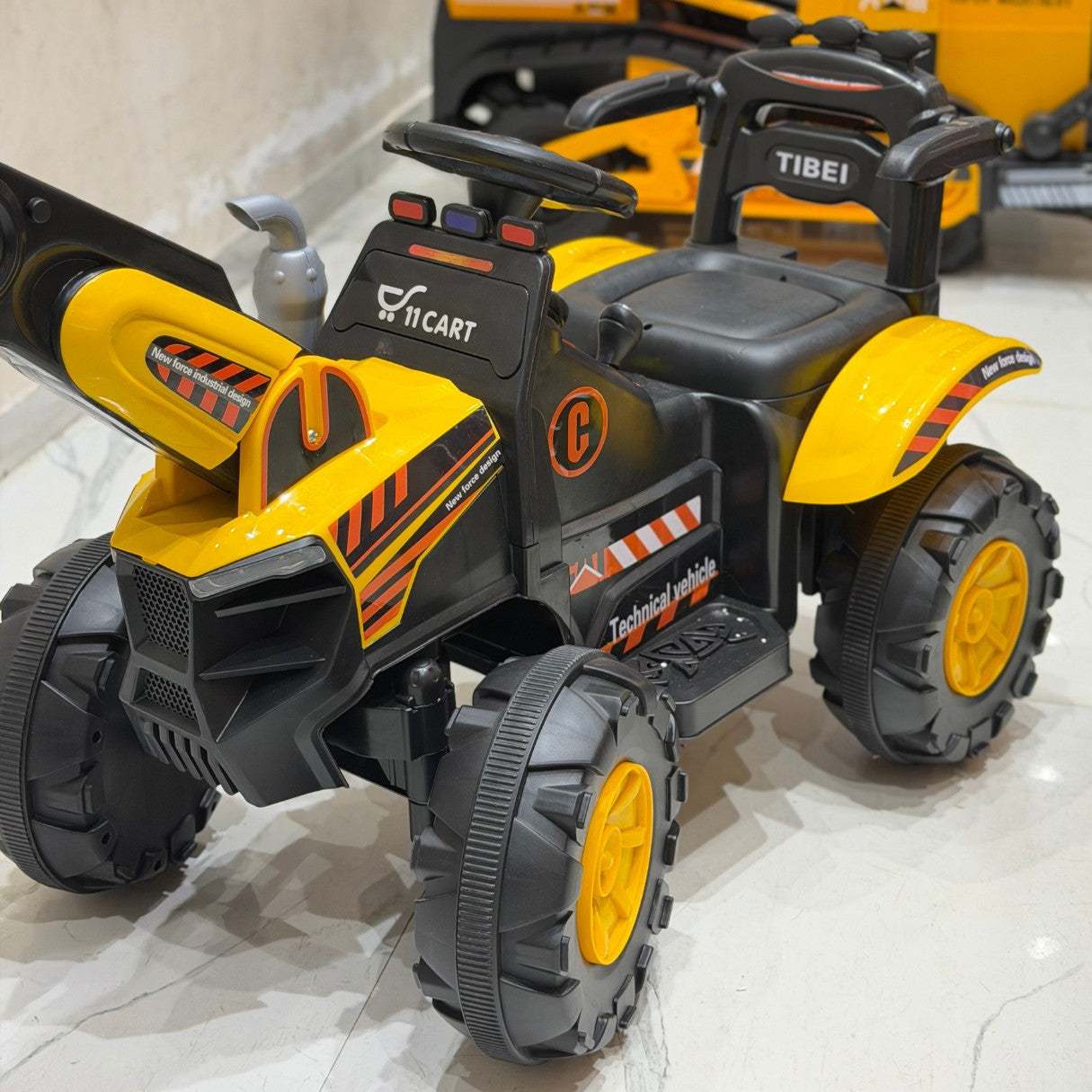 11CART Kids Ride-On JCB Excavator | 12V Battery-Powered Excavator Toy