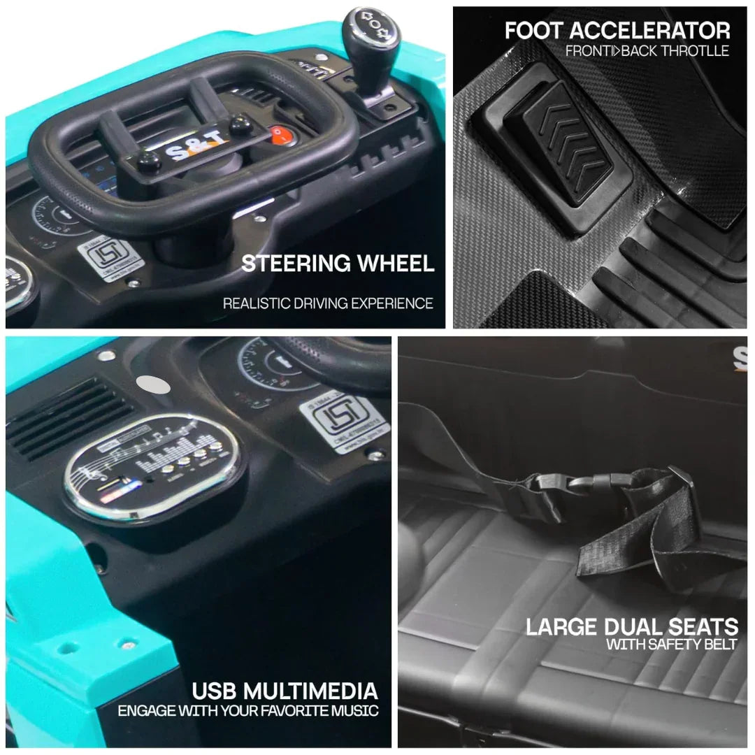 Safe and stylish ride-on truck with rechargeable battery for toddlers