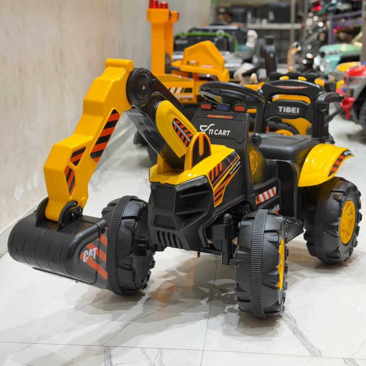 11CART Kids Ride-On JCB Excavator | 12V Battery-Powered Excavator Toy