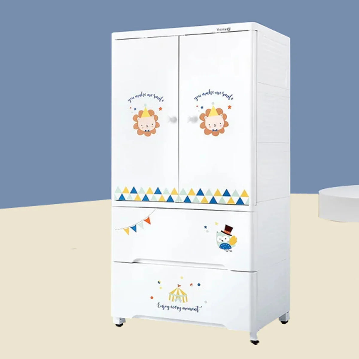 5-layer thickened fibre plastic almirah with spacious cupboard storage drawers, offering durable and organized storage solution for clothes, accessories, and more