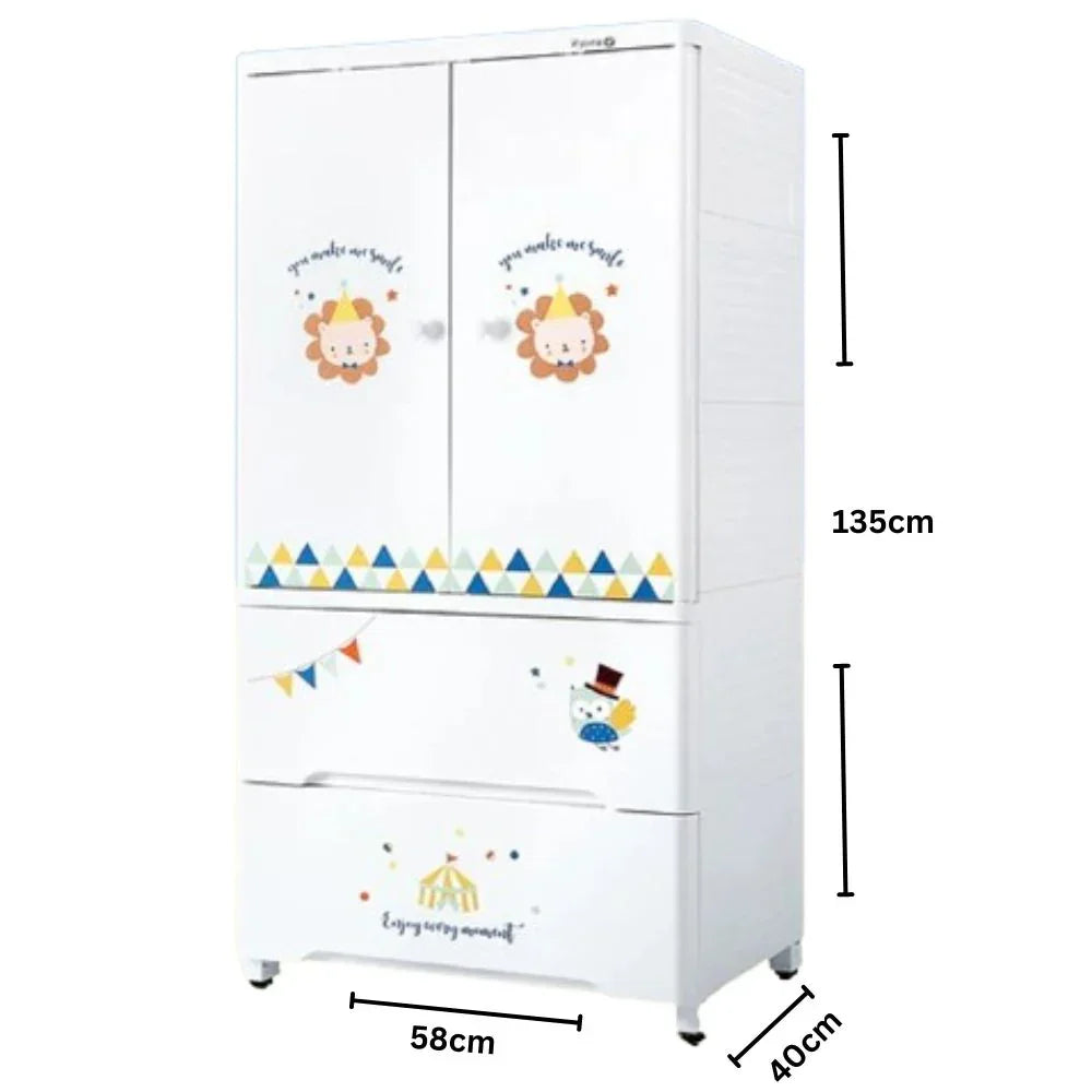 5-layer thickened fibre plastic almirah with spacious cupboard storage drawers, offering durable and organized storage solution for clothes, accessories, and more