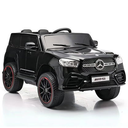Black Mercedes-Benz toy car on a white background