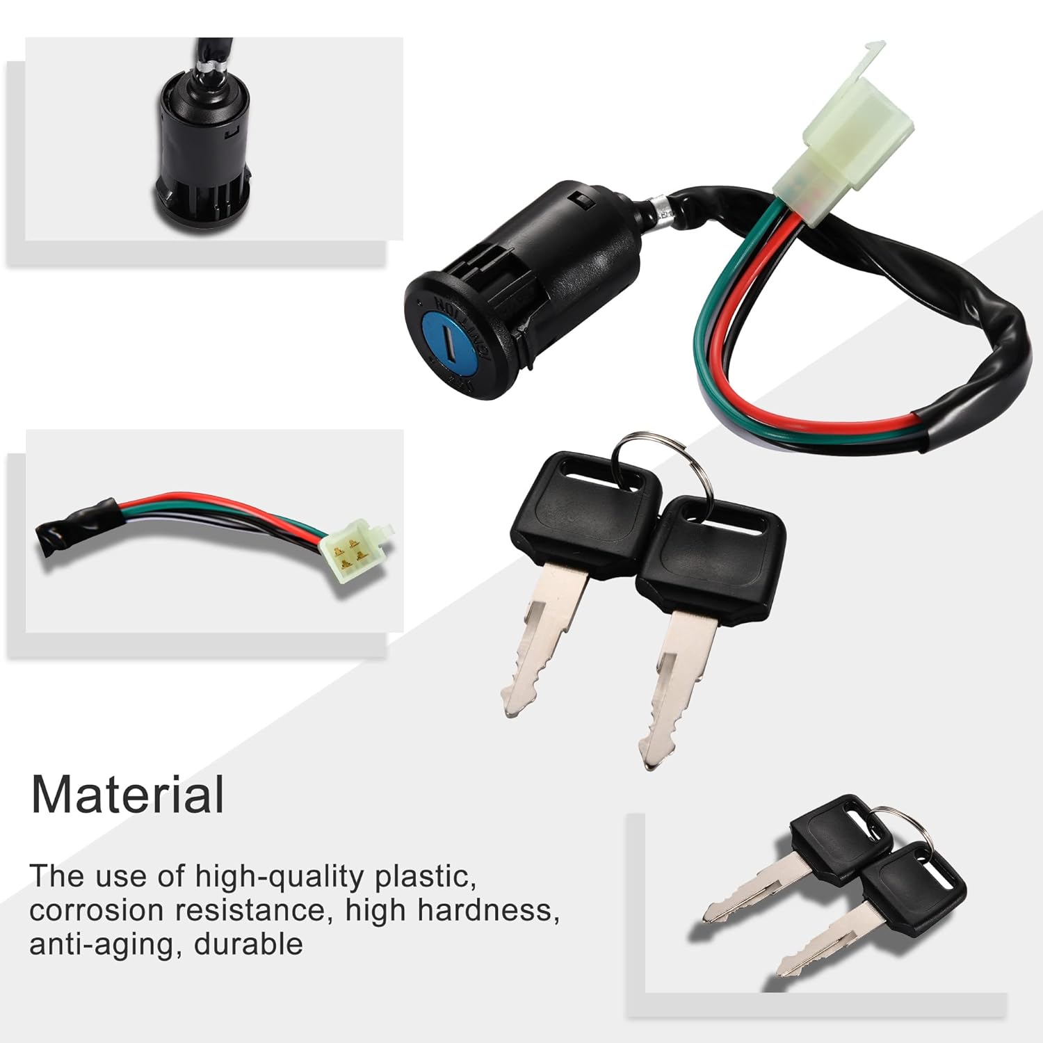 4-Pin Ignition Key Switch Set for Kids Battery Operated Car & Bike