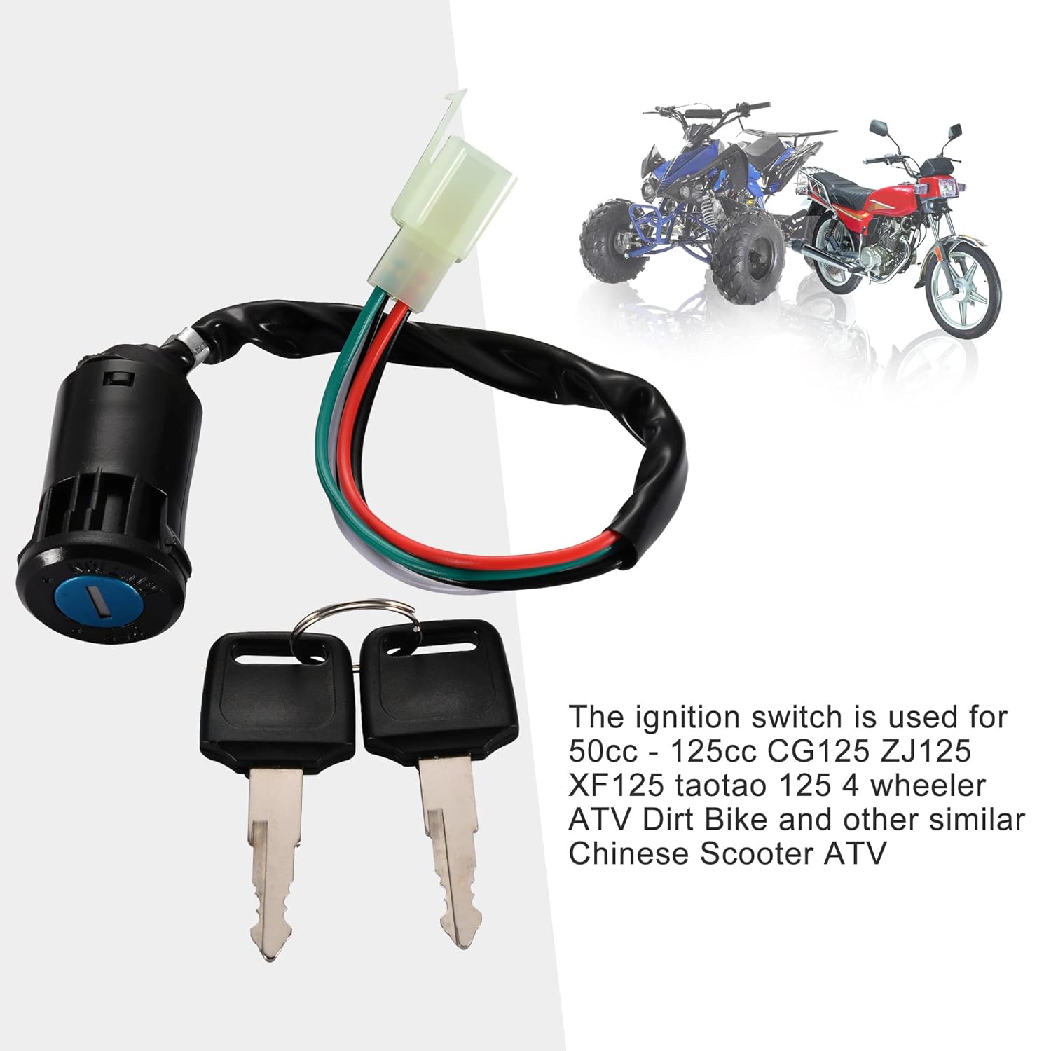 4-Pin Ignition Key Switch Set for Kids Battery Operated Car & Bike