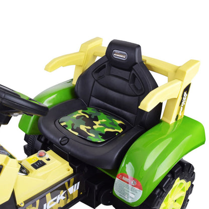 11CART Kids Ride On Tractor 12V Battery Operated with Hydraulic Trolley, Dual Motor Electric Tractor for Kids with Music & Lights