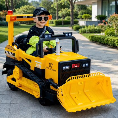 11CART Premium Kids Ride-On JCB Bulldozer – Electric Construction Vehicle