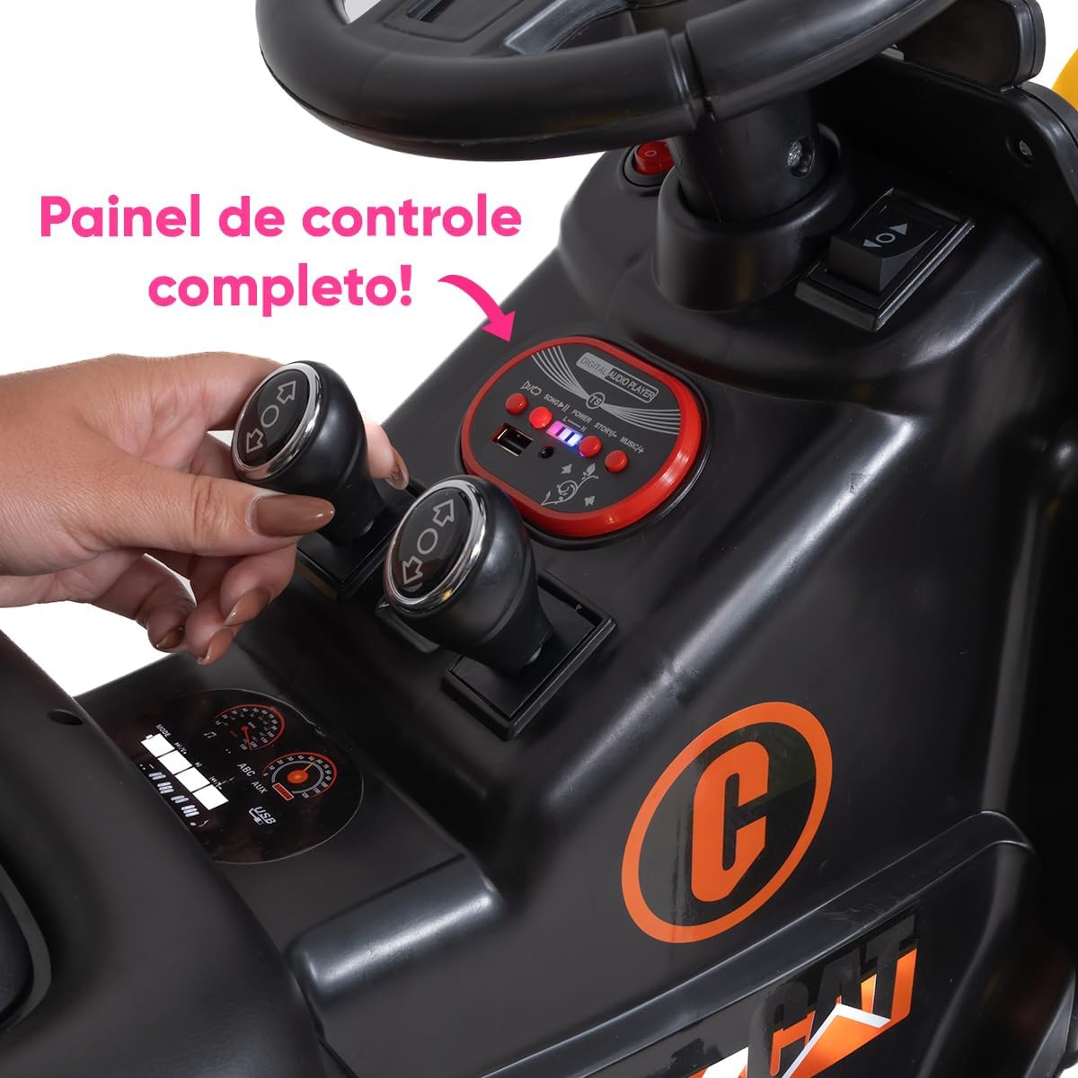 11CART Kids Ride-On JCB Excavator | 12V Battery-Powered Excavator Toy