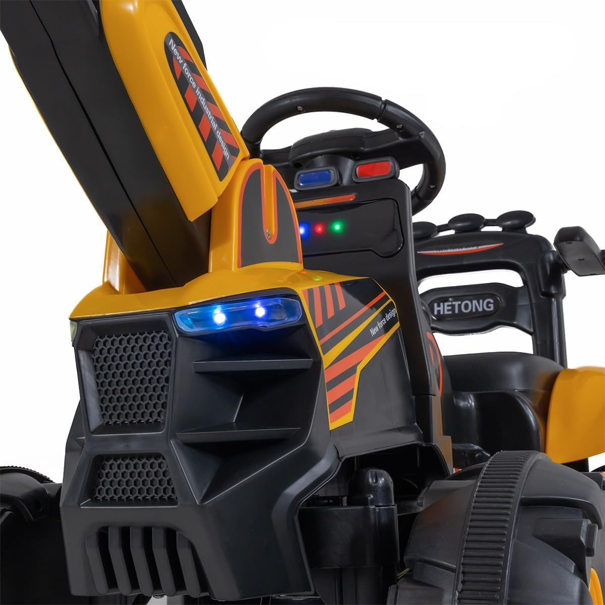 11CART Kids Ride-On JCB Excavator | 12V Battery-Powered Excavator Toy