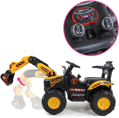 11CART Kids Ride-On JCB Excavator | 12V Battery-Powered Excavator Toy