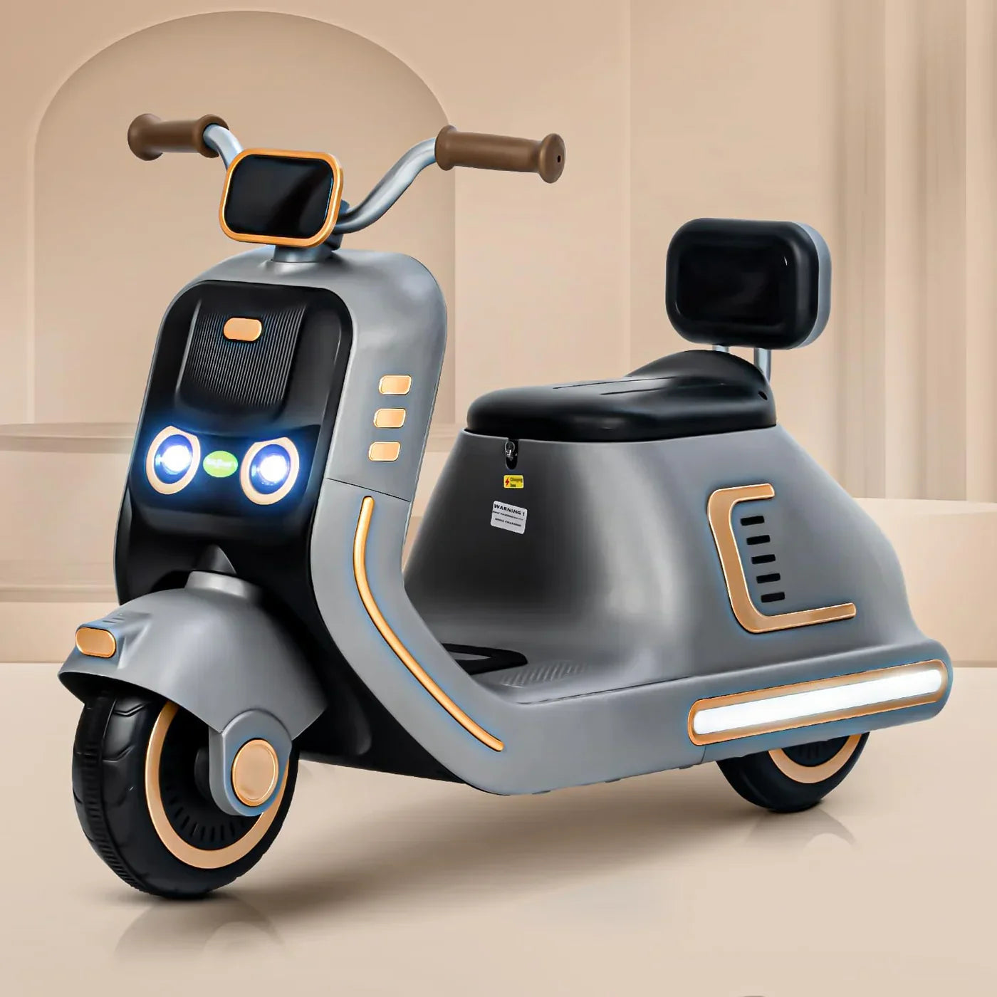 Kids Vespa ride on bike in stylish design for toddlers
