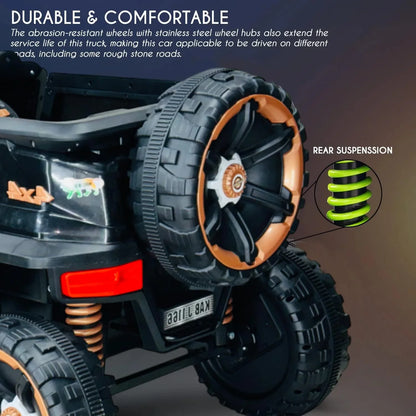 12V 4x4 Ride On Jeep for Kids with Remote | Dual Seats, Music System & Rear Suspension