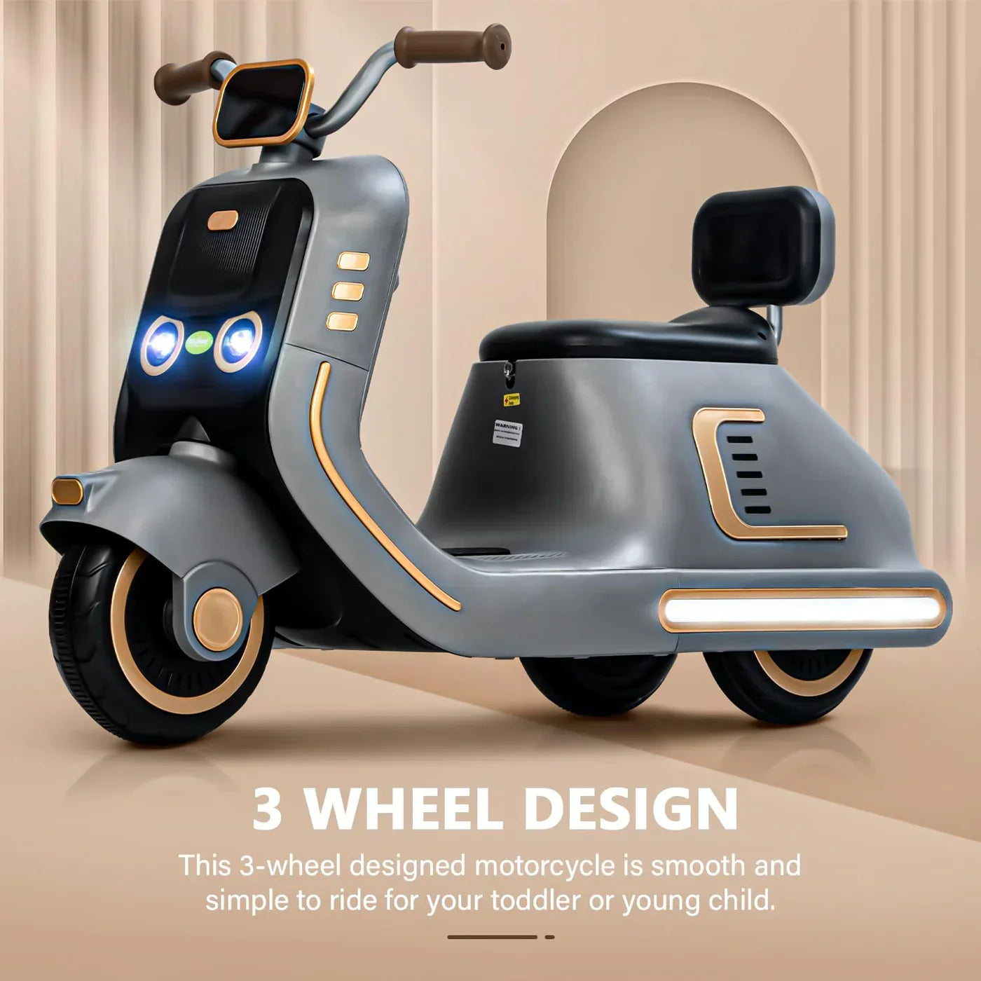 Mini Vespa scooter for kids aged 2 to 7 years