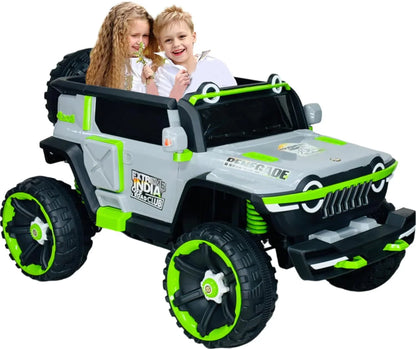 12V 4x4 Ride On Jeep for Kids with Remote | Dual Seats, Music System & Rear Suspension