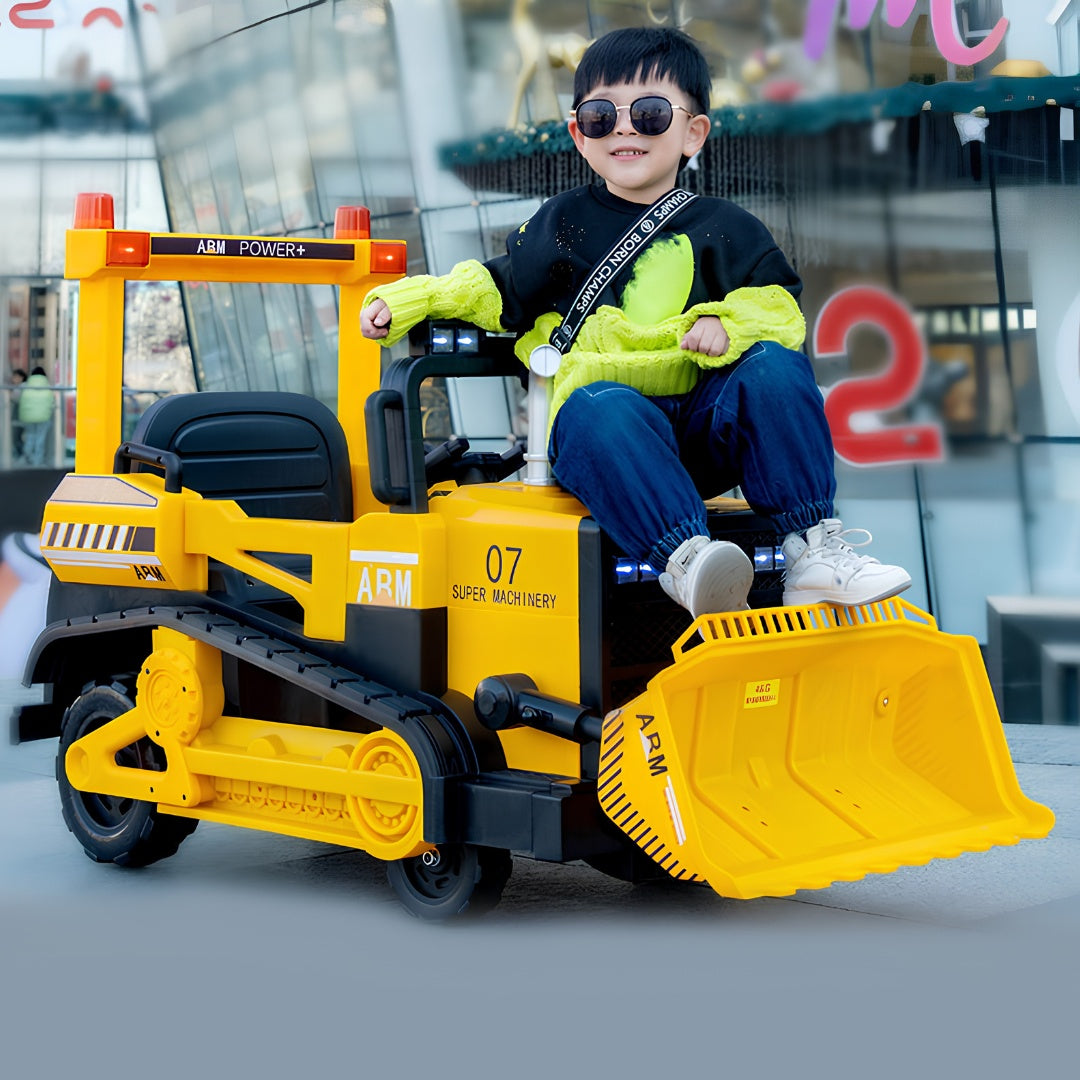 11CART Premium Kids Ride-On JCB Bulldozer – Electric Construction Vehicle
