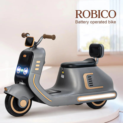 Children's electric ride on Vespa bike with seat and handles