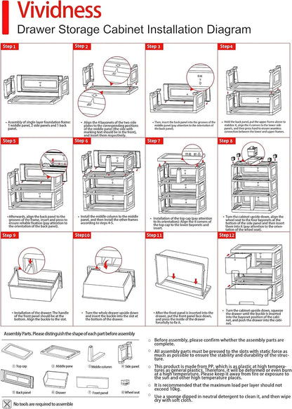 11Cart 6-Drawer Kids Wardrobe Organizer