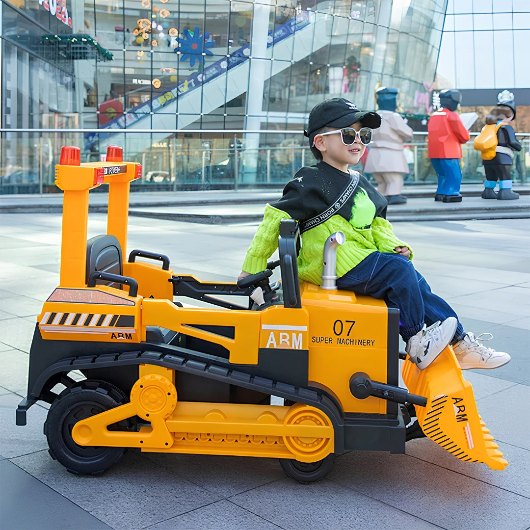 11CART Premium Kids Ride-On JCB Bulldozer – Electric Construction Vehicle