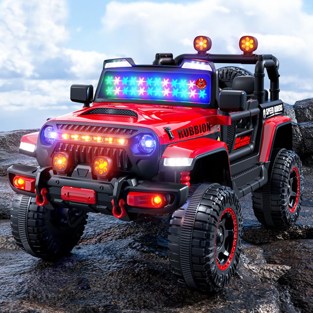 Battery-operated jeep for kids with realistic design and easy controls
