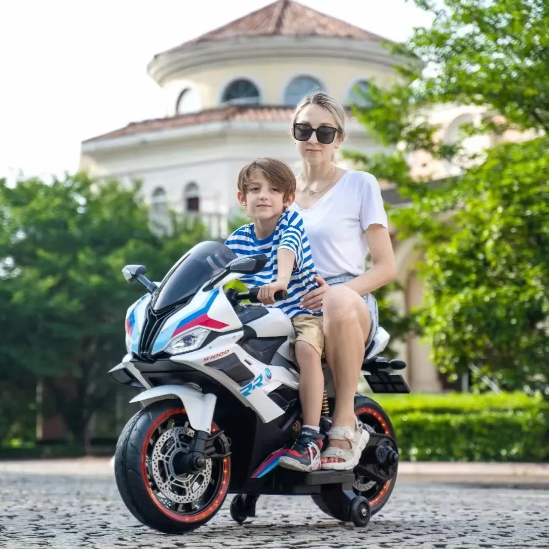 Big size electric bike for kids with smooth suspension and working lights
